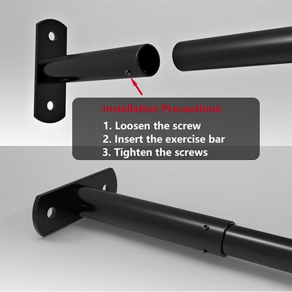 Heavy Duty Adjustable Width Pull Up Bar for Doorway, Steel Strength Training Pull-up Bars, Max 660lbs, Doorway Pull Up Bar Include 4pcs Steel 6 Angle Expansion Screw
