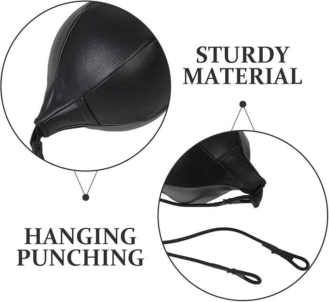 Milisten Double End Boxing Speed Bag Pu Reflex Training Ball with Rope Set for Hand-Eye Coordination Boxing Fitness Home Gym Reaction and Speed Training Equipment