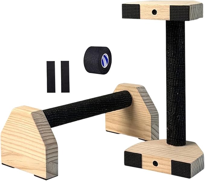 2Pcs Push up Bar Home Workout Equipment Parallettes Bar for Adults Wood Push up Stands for Gymnastics Exercise Aerobics