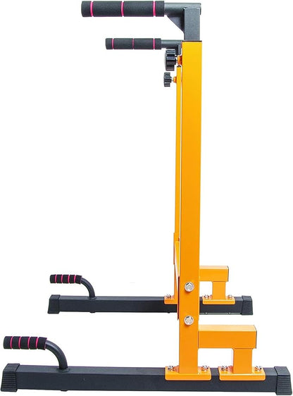 BalanceFrom Steel Frame Dip Station with Adjustable Height, 500 Pound Weight Capacity – Upper Body Workout Home Gym Equipment for Triceps, Push & Pull Ups, Leg Raises, and Bench Press