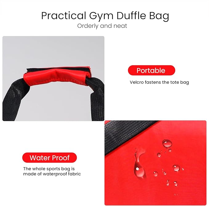 C&F BOGMOST Small Gym Bag for Women & Men,Small Lightweight Duffel Bag Carry On Bags Mini Duffel Travel Bag Waterproof Sports Bags for Workout/Sport/Travel, Red,Medium