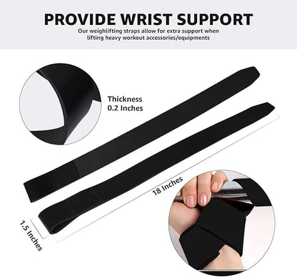 | Leather weight Lifting Wrist Straps | Set of 2, 20" Genuine Leather Grips for heavy lifts | Soft, Pliable, Wrist support for Strength Training & Exercise