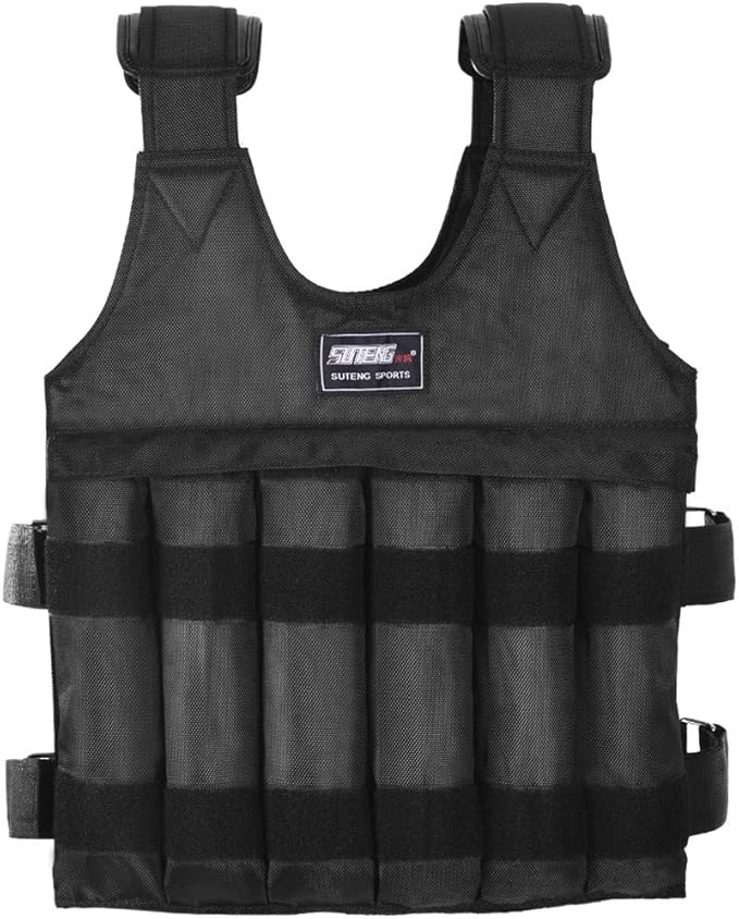 Weighted Vest Men Workout - Adjustable Weight Vests with Shoulder Pad, Weighted Vest Woman for Running Walking Strength Jogging Cardio (Black Vest Without Weight)