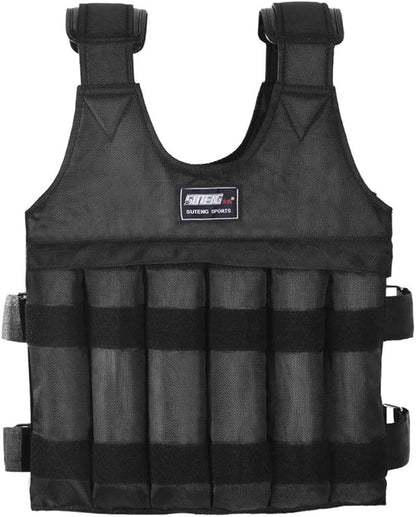 Weighted Vest Men Workout - Adjustable Weight Vests with Shoulder Pad, Weighted Vest Woman for Running Walking Strength Jogging Cardio (Black Vest Without Weight)