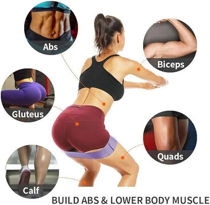 Fabric Resistance Bands Set, 3 Levels Light Medium Heavy, for Legs and Glutes, Squats, Yoga and Strength Training