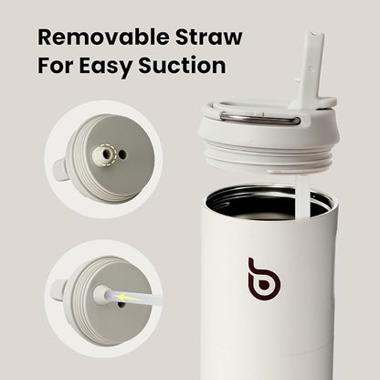 BOTTLE BOTTLE Insulated Water Bottle 24oz with Straw Lid and Handle for Sports Travel Gym Stainless Steel Water Bottles Double-Wall Vacuum Metal Leak Proof BPA-Free