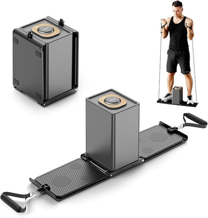 Home Gym Cube Smart Fitness Equipment, All in One Foldable Portable Cable Weight Machine Workout Equipment, Full Body Strength Training Exercise Box 160 LBS Resistance Adjustable Tonal Gym