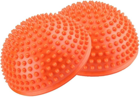 VGEBY1 PVC Semi-Circular Durian Ball Inflatable Half Yoga Balls Massage Point Fitball Exercises Trainer Fitness Balance Ball(Orange)