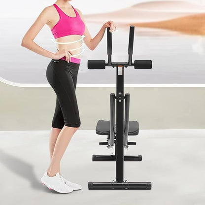 180° Rotatable Ab Machine Ab Trainer Fitness Core & Abdominal Exercise Equipment Abs Workout Roller Arc-Shaped Dual Track Core Workout Tool Equipment for Home Gym