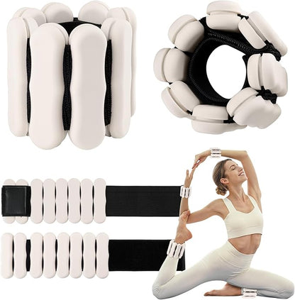 Wrist Ankle Weights for Women Men, Leg Arm Wrist Weights Bangles 1lb*2 2lb*2 Wearable Weights Pilates Weighted Bracelet for Strength Training Walking Swimming Yoga Physical Therapy
