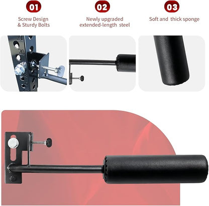 Nordic Leg Roller Attachment for Power Rack, Bulgarian Split Squat Roller, Hamstring Curl ,Core Workout Equipment Home Gym Workout Accessories for Squat Rack Accessories