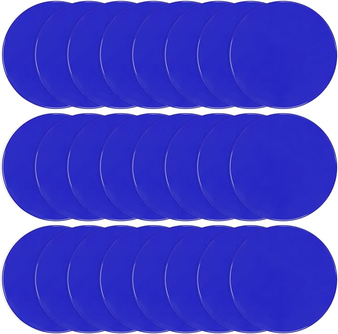 Poly Spots 4" or 9" Flat Cones Spot Markers for Gym/PE Training, Dance, 12/18/24 Pcs Non-Slip Rubber Floor Dots Flat Disc Markers for Soccer Basketball Sports Agility Drills, Classroom Activities