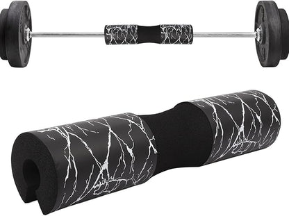 Barbell Cushion Pad Fitness Barbell Neck Protector with Thick Foam for Hip Thrusts and Squats, Black Marble Pattern Shoulder Support Pad for Weightlifting Training