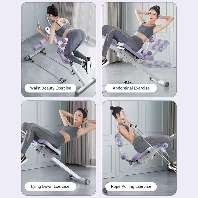 Ab Workout Equipment,6 in 1 Workout Equipment,Home Gym Equipment,Fitness equipment, Foldable, Knee Protection, Pulling the rope,WorkoutFor Stomach Workout,For Women/Men(350LB)