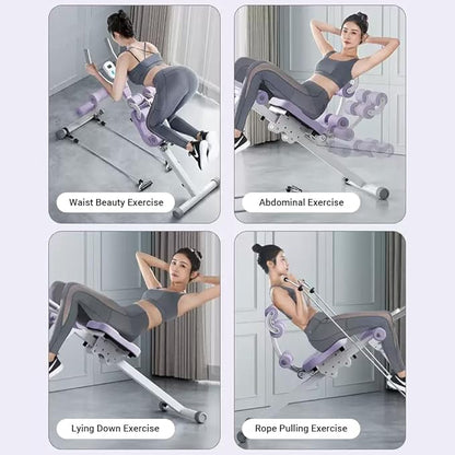 Ab Workout Equipment,6 in 1 Workout Equipment,Home Gym Equipment,Fitness equipment, Foldable, Knee Protection, Pulling the rope,WorkoutFor Stomach Workout,For Women/Men(350LB)