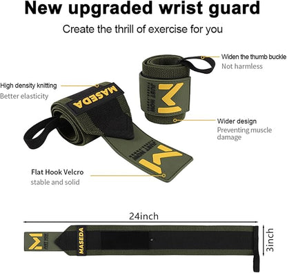 Pro-Grade Weightlifting Wrist Wraps (24") for Gym, Strength Training, and Powerlifting(1 Pair) - Heavy-Duty Thumb Loop Straps for Maximum Wrist Support in Bodybuilding & Fitness (Men & Women)