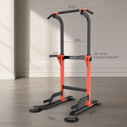 K KINGKANG Power Tower Pull Up Dip Bar For Home Gym Multi-Functional adjustable Strength Training Fitness Workout Station Chin-Ups Push-Ups Pull-Ups Dip-Ups 330LBS T055CDC
