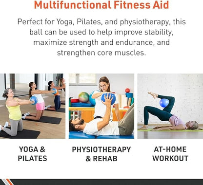 Body Sport Core Fitness, Yoga and Pilates, Excercise Fusion Ball, Core Training, Physical Therapy, Balance, Stability, Stretching, Improve Health, Non-Latex, 7.5" Diameter