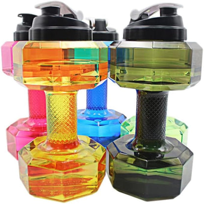 VANZACK 2.2L Dumbbell Shape Water Bottle Portable Weight Water Bottles Sports Fitness Exercise Water Jug for Gym, Yoga, Running, Cycling, and Camping