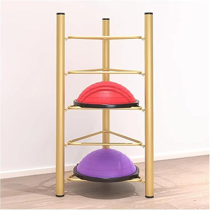Commercial Gym Exercise Ball Holder Half Ball Balance Trainer Holder 5/6 Layer Stability Balls Organizer, Workout Equipment Shelf