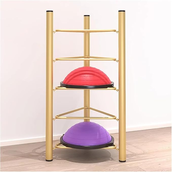 Commercial Gym Exercise Ball Holder Half Ball Balance Trainer Holder 5/6 Layer Stability Balls Organizer, Workout Equipment Shelf