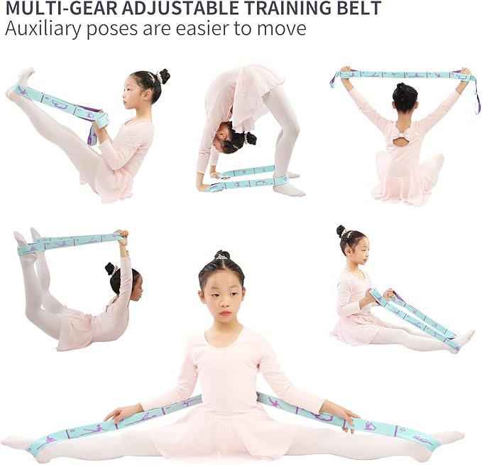 Extended 8 Loops Kids' Elastic Band – Adjustable Dance & Gymnastics Stretch Strap for Children's Training, Yoga, Pilates, and Ballet Resistance Home Workout