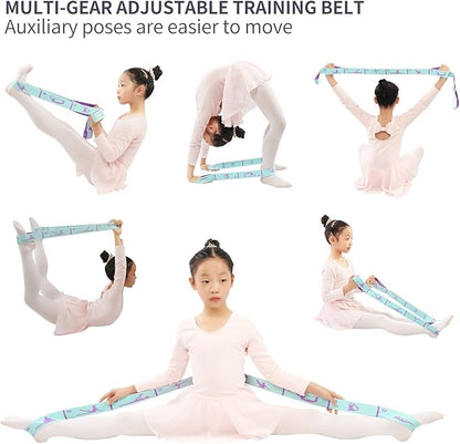 Extended 8 Loops Kids' Elastic Band – Adjustable Dance & Gymnastics Stretch Strap for Children's Training, Yoga, Pilates, and Ballet Resistance Home Workout