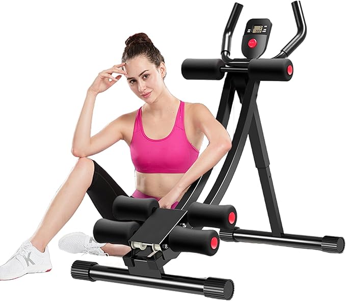 abdominal bench Ab abdominal Machine Women's Home Abdominal Exerciser 308lbs Abdominal Compressor Collapsible Abdominal Core Trainer 4-Speed Adjustable Strength Training Machine with LCD Display