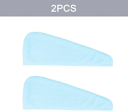 Thicker Hair Drying Towels, Quick Drying Towels for Hair with Button, Super Absorbent Hair Turbans for Wet Hair Long Thick Curly Hair, Soft Hair Drying Towel Wrap, Light Blue