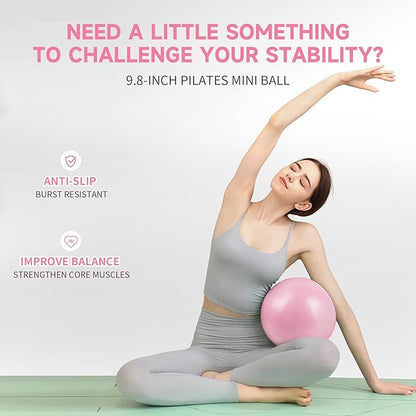 Pilates Essential Kit - Portable Fitness Equipment - with Toning Pilates Ring & Long Resistance Bands & Pilates Loop Bands & Soft Pilates Ball & Pilates Grip Socks (Pink)