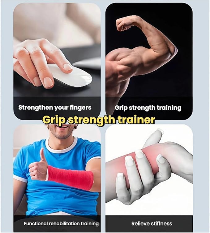 Grip Strength Trainer，Hand Grip Strengthener ，Adjustable Resistance 11-132 Lbs (5-60kg)，Hand Forearm Wrist Exerciser for Strength Training & Functional Rehabilitation 1Pack(Black)