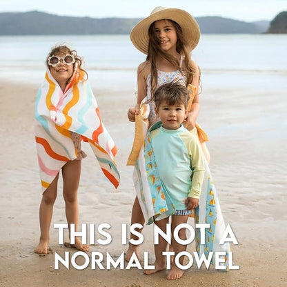 Dock & Bay Beach Towel - Quick Dry, Sand Free - Compact, Lightweight - 100% Recycled - Includes Bag - Kids - Bike Bike Baby, Medium (130x70cm, 51x27)