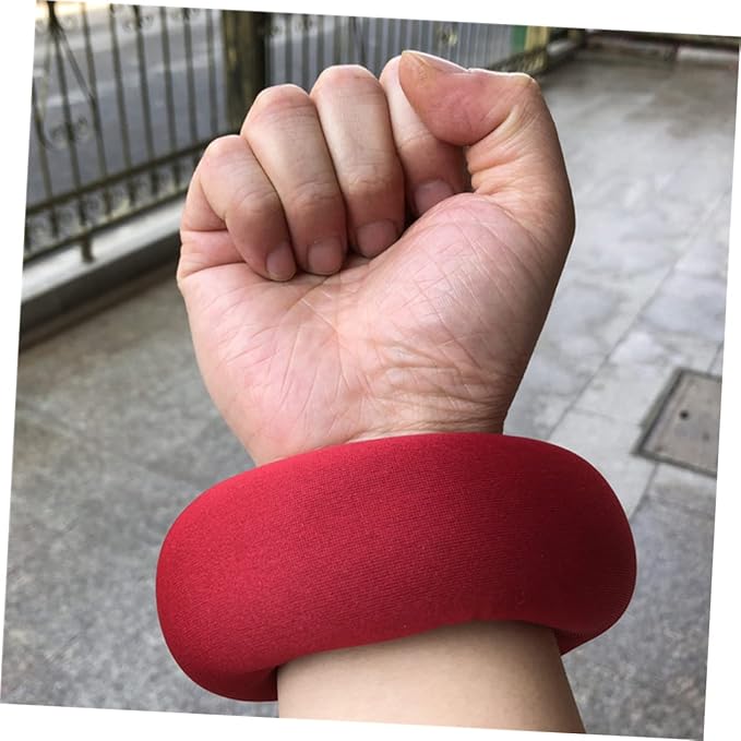 Kisangel 1pc Adjustable Weight-bearing Sandbags Wrist Guard Soft Breathable Sports Fitness Wristband for Women for Running and Workout Comfortable Red Wrist Support Band