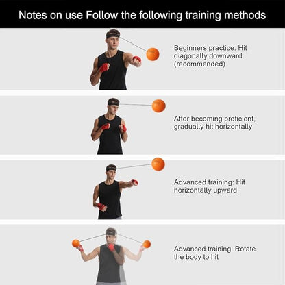 Boxing Reflex Ball Set, Boxing Head Ball for Punch Speed, Boxer Training Tool, Beginners Punching Reflex Ball for Punch Speed