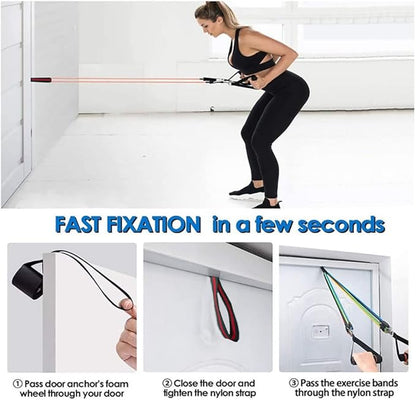 Door Anchor Resistance Bands, Fits in Any Door, Heavy Duty Door Strap Attachment Door Anchor Fitness Equipment Accessory for Home & Gym Training (2pcs)
