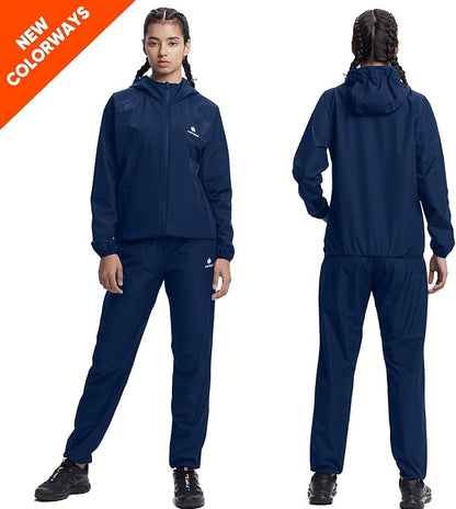 HOTSUIT Sauna Suit Women Machine Washable Sweat Sauna Jacket Pants Anti Rip Sweat Suits for Gym Workout