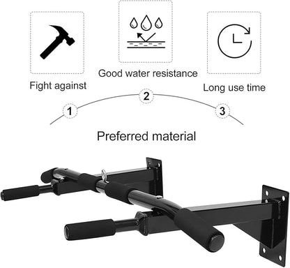 Kisangel Adjustable Pull up Bar for Home Fitness Wall Mounted Horizontal Fitness Bar Multi-functional Strength Training Equipment for Indoor Workout and Exercise