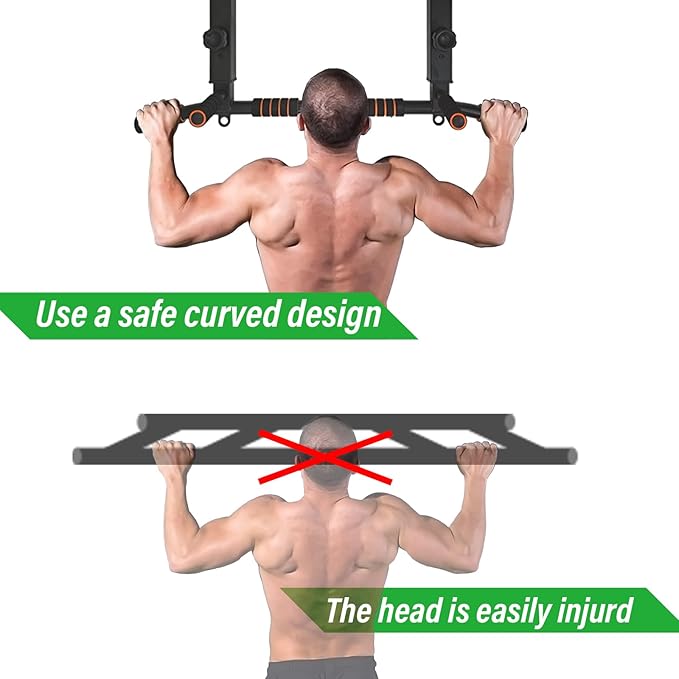 ptlsy Wall Mounted Pull Up Bar Multifunctional with Multi-grip Chin Up Bar Heavy Duty Dip Station for Home Gym Indoor Workout, Fitness Equipment, Dip Stand Supports to 440 Lbs