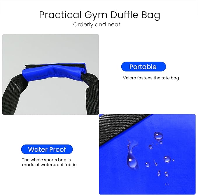 C&F BOGMOST Small Gym Bag for Women & Men,Small Lightweight Duffel Bag Carry On Bags Mini Duffel Travel Bag Waterproof Sports Bags for Workout/Sport/Travel, Blue,Medium