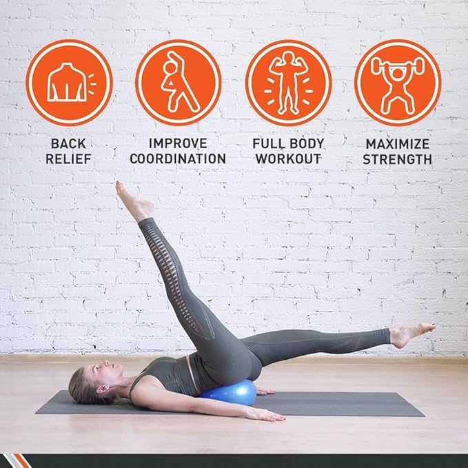 Body Sport Core Fitness, Yoga and Pilates, Excercise Fusion Ball, Core Training, Physical Therapy, Balance, Stability, Stretching, Improve Health, Non-Latex, 7.5" Diameter
