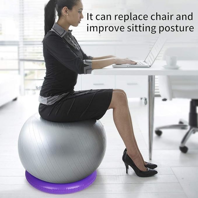 Yoga Ball Base，Fixed Ring Round PVC Anti Slip Stable, Fitness Ball for Home Gym, Office, Improves Back Pain, Posture & Balance