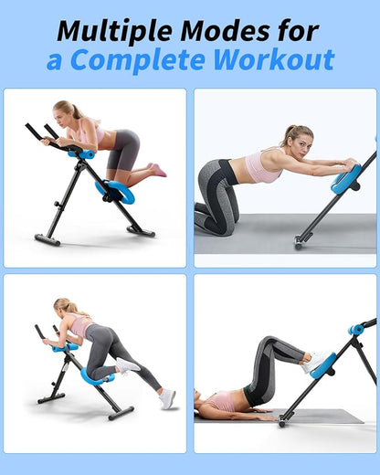 AB Machine Ab Workout Equipment, Adjustable Ab Trainer Machine for Abs Workout at Home Gym, Foldable, Knee Protection