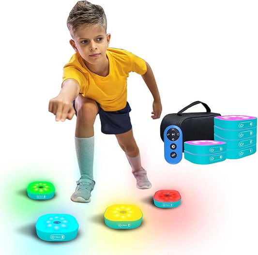 Reaction Training Lights,Remote Control Speed/Agility Equipment,with 4 Modes, for Hand-Eye Coordination (6 Lights)
