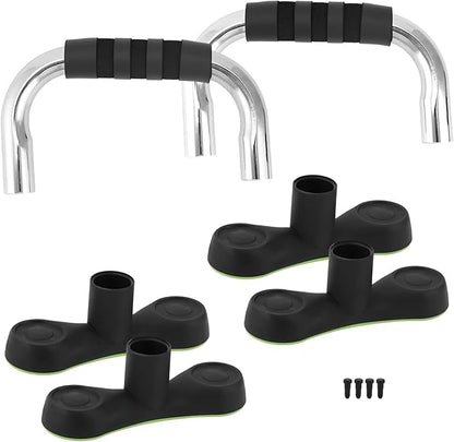 QWORK Steel Push Up Handles for Floor, Portable Push Up Stands with Non-Slip Grip, Angled Incline