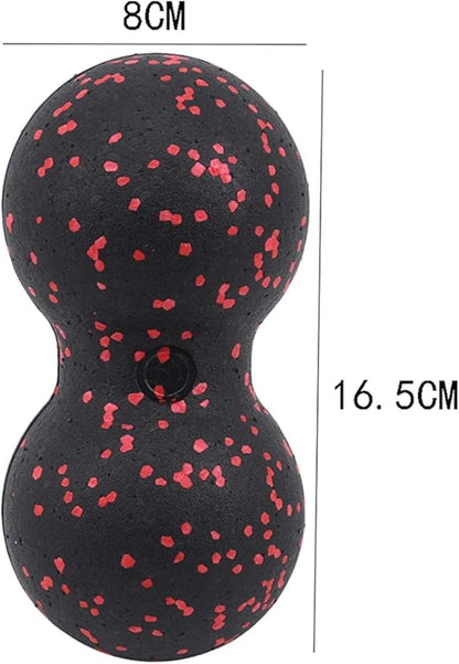 Black Peanut Massage Ball Double Lacrosse Massage Ball for Physical Therapy, Massage Tools and Equipment, Muscle Relax, Acupoint Massage