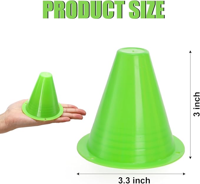 Bekith 120 Pack Indoor Outdoor Agility Mini Sports Cones, 3 Inch Training Marker Cones for Kids, Plastic Traffic Cones for Roller Skating and Skate Practice, 6 Assorted Colors