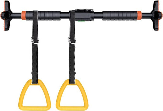 Door Pull Up Bar, Kids Indoor Pull Up Bar with Rings, Adjustable Pull Up Bar, Home Wall Pull Up Bar, Home Fitness Equipment