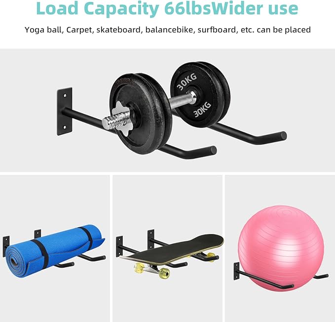 Metal Exercise Ball Holder Wall Mount(Set of 2),Black Yoga Ball Stand Holder,Stability Ball Holder for Yoga Balls in Home Gym or Studio