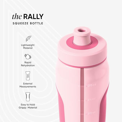 Simple Modern Rally Squeeze Plastic Water Bottle | 30oz Locking Leakproof Cup for Gym, Sports, Electrolytes, Travel | Blush Mix