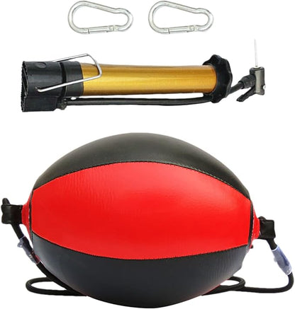 Reflex Boxing Ball, Punching Bag Set, Double End Feature Training Equipment, Pu Leather Ball with Carabiners and Headband, Speed and Reaction Hand Eye Exercise, Home Gym Use for Boxing 12x12 Inches